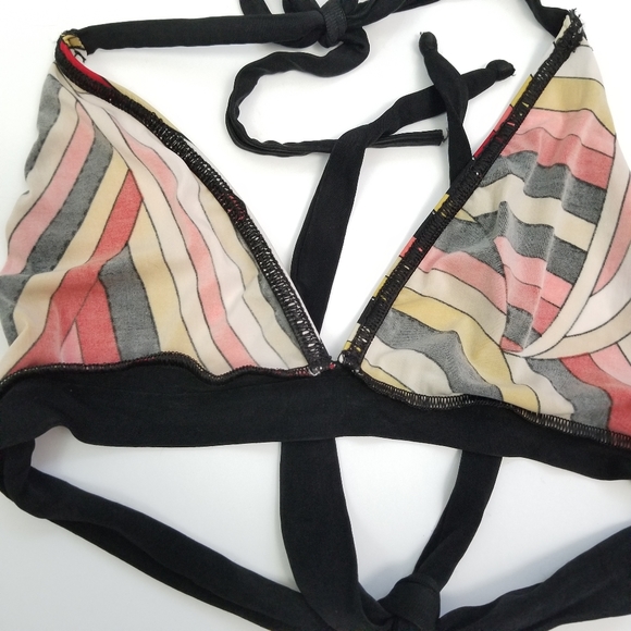 Sexy S Black Red Tan Coral 2 Piece Thong Bikini - Picture 10 of 12